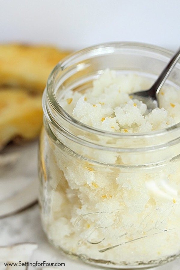 Homemade Pina Colada Coconut Sugar Scrub